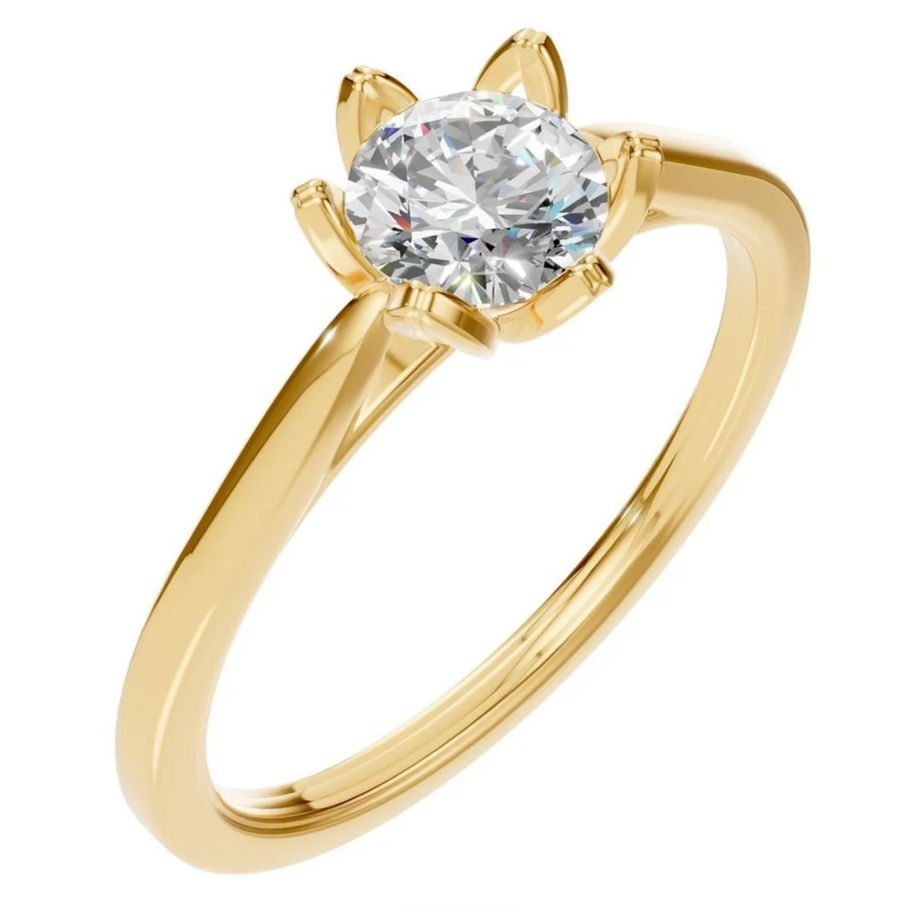 Natürlicher Diamant / Antragsring / 0,5 ct - Floral / Gelb- und Weißgold