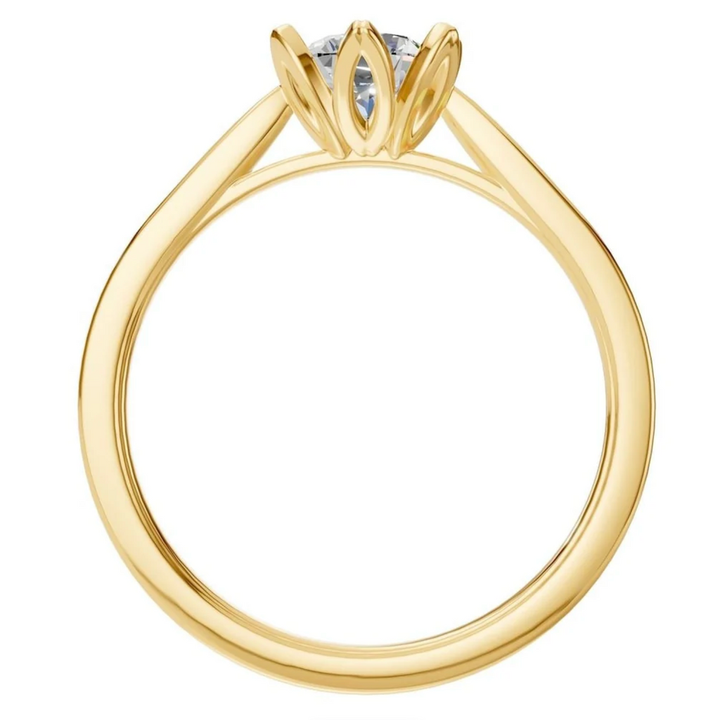 Natürlicher Diamant / Antragsring / 0,5 ct - Floral / Gelb- und Weißgold