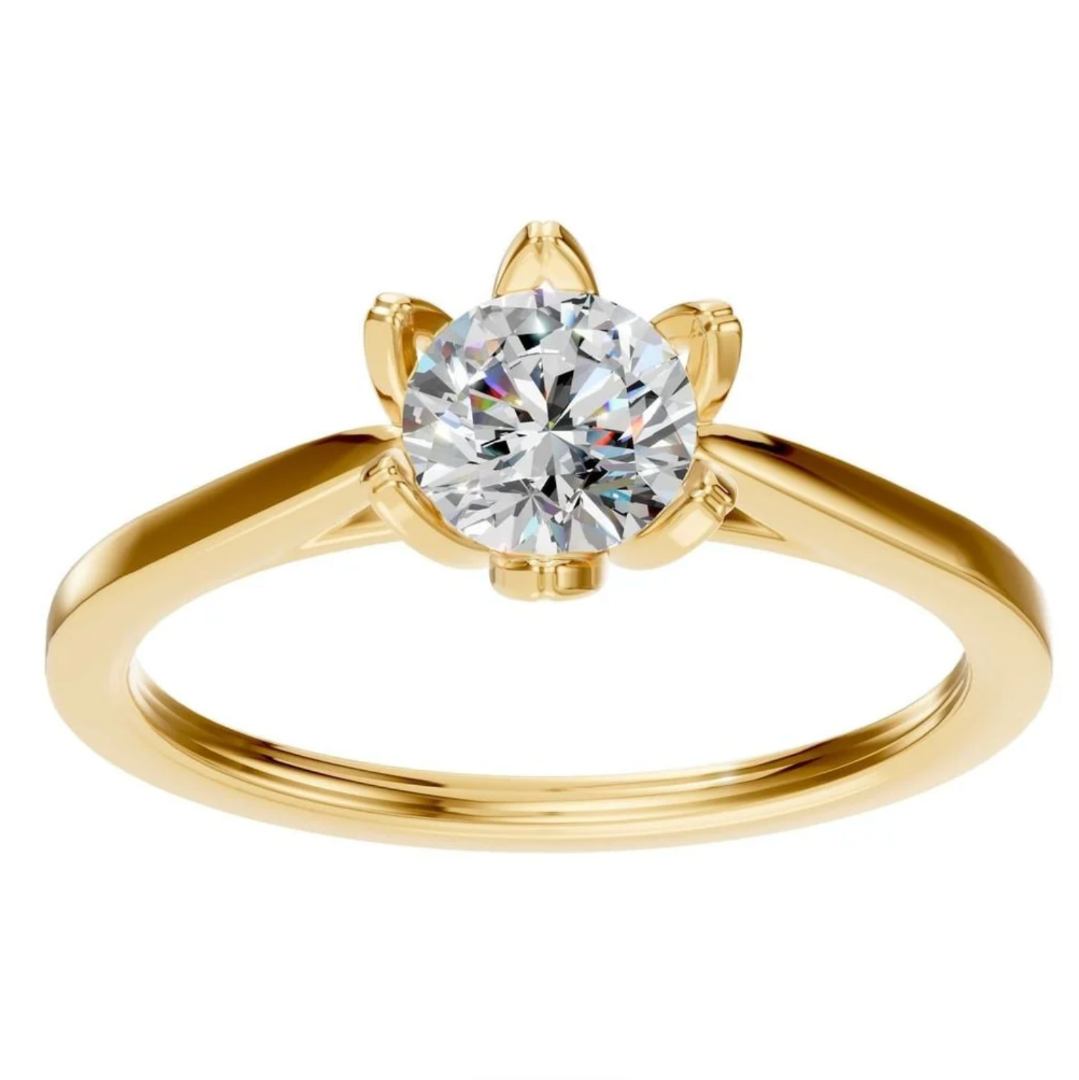 Natürlicher Diamant / Antragsring / 0,5 ct - Floral / Gelb- und Weißgold