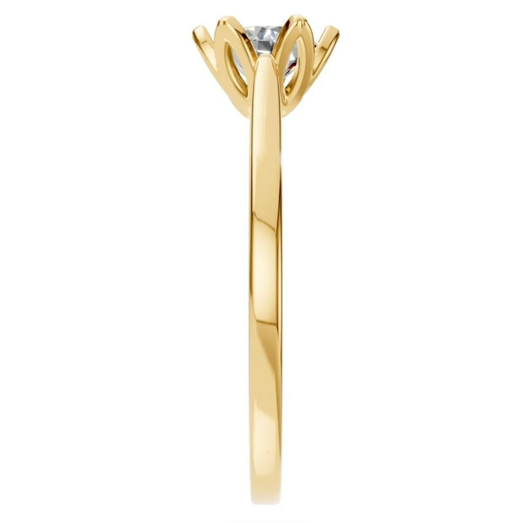 Natürlicher Diamant / Antragsring / 0,5 ct - Floral / Gelb- und Weißgold