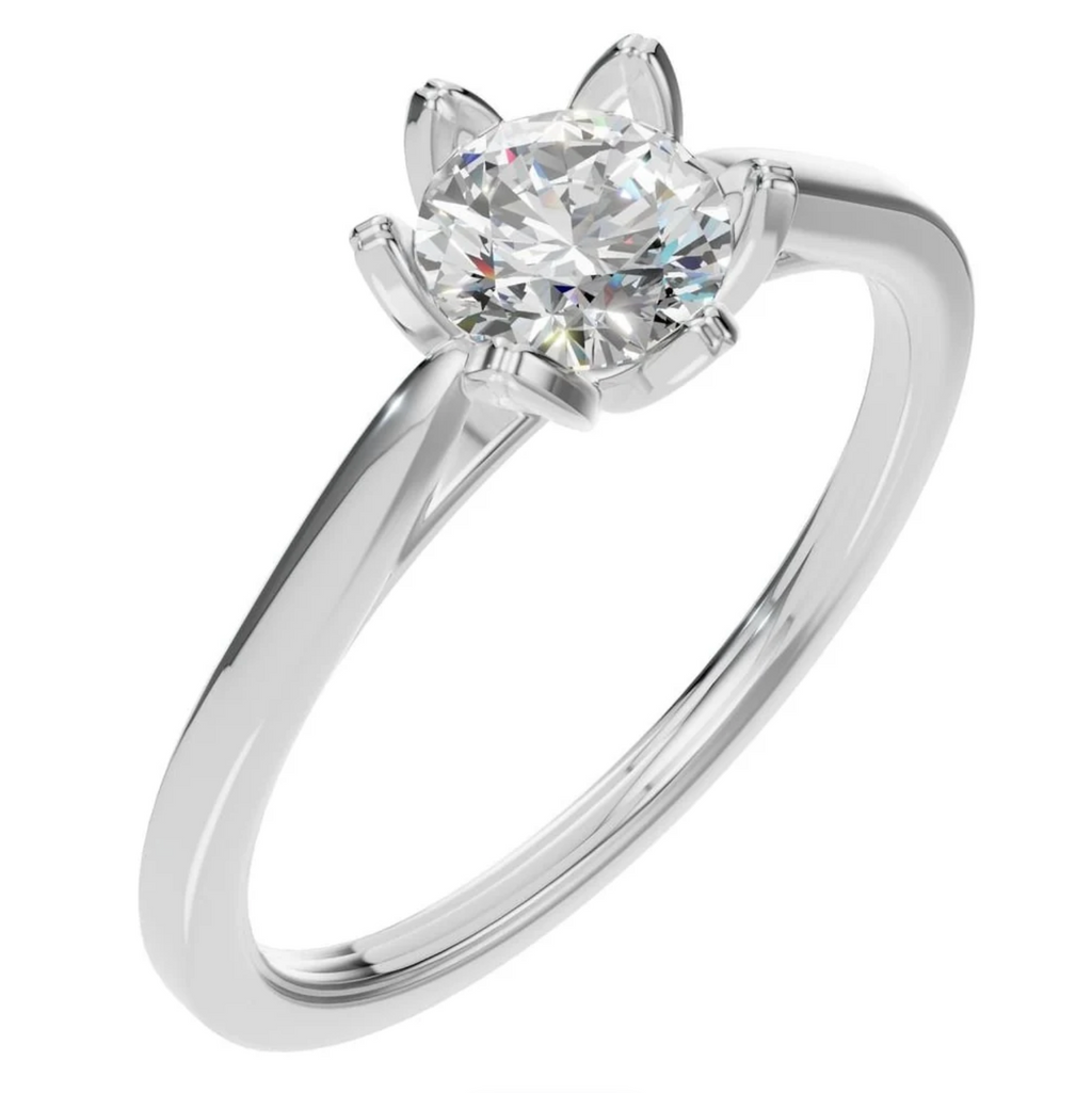 Natürlicher Diamant / Antragsring / 0,5 ct - Floral / Gelb- und Weißgold