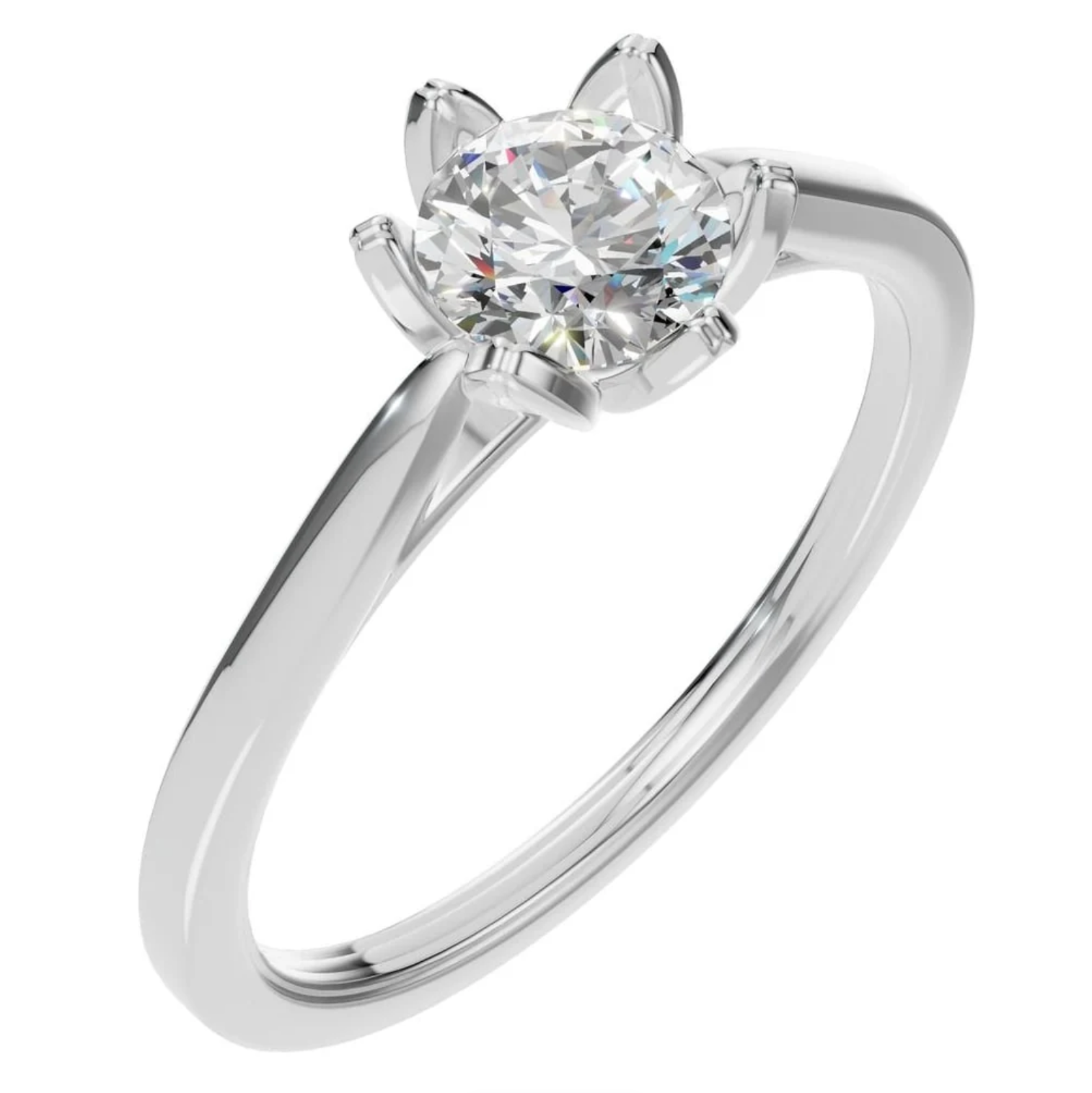Natürlicher Diamant / Antragsring / 0,5 ct - Floral / Gelb- und Weißgold
