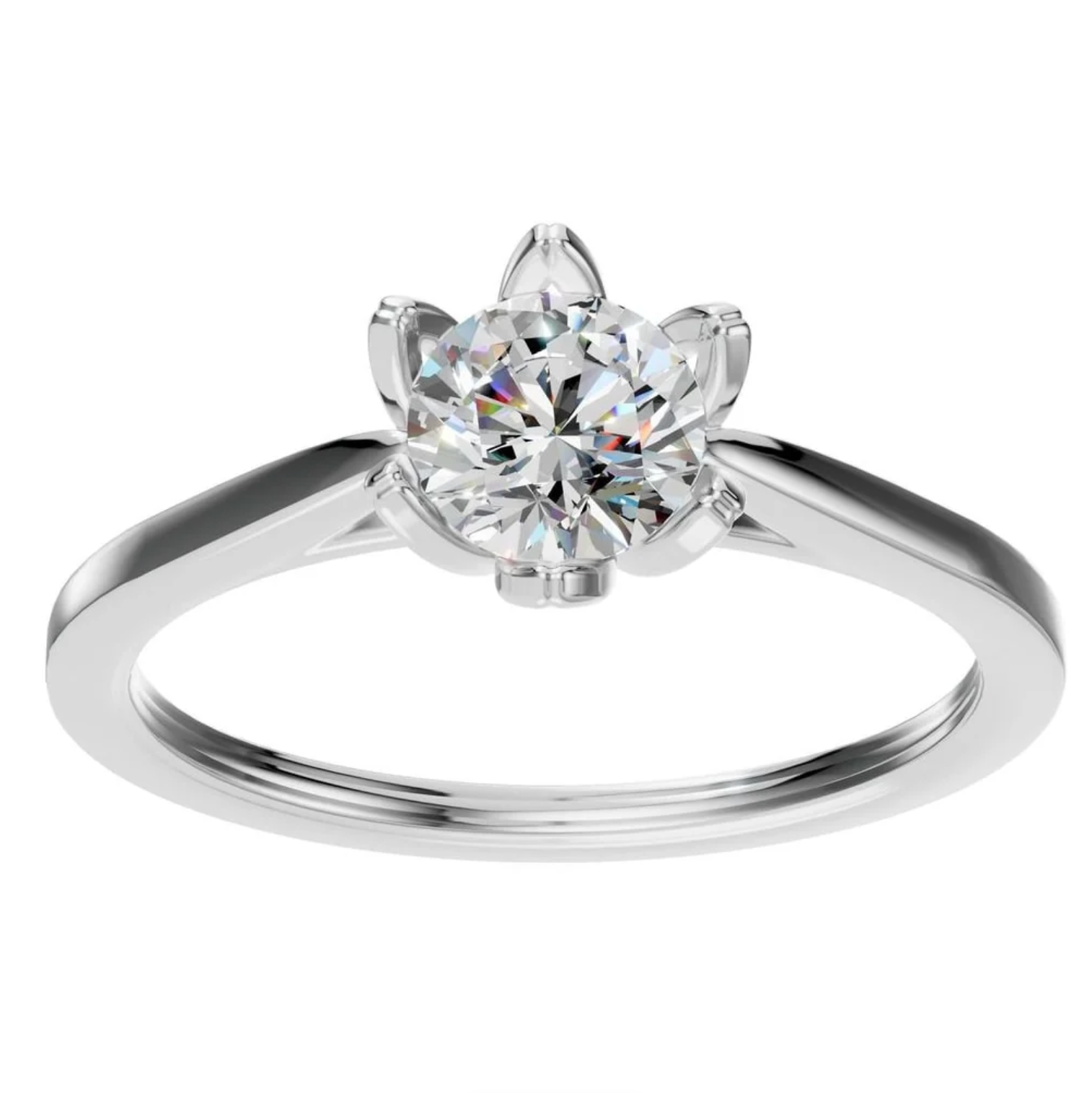 Natürlicher Diamant / Antragsring / 0,5 ct - Floral / Gelb- und Weißgold