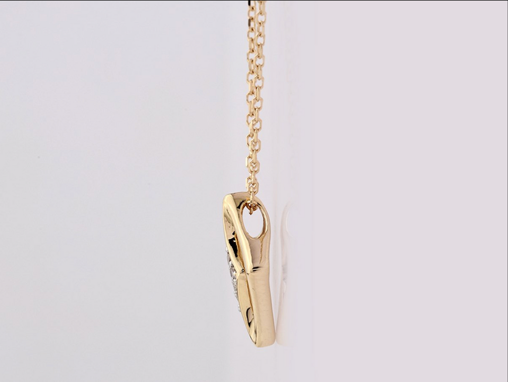 Halskette mit Anhänger – 14 Karat Gelbgold mit 0,05 ct Diamanten (natürlich)