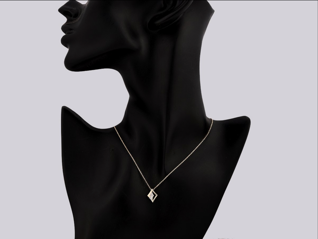 Halskette mit Anhänger – 14 Karat Gelbgold mit 0,05 ct Diamanten (natürlich)