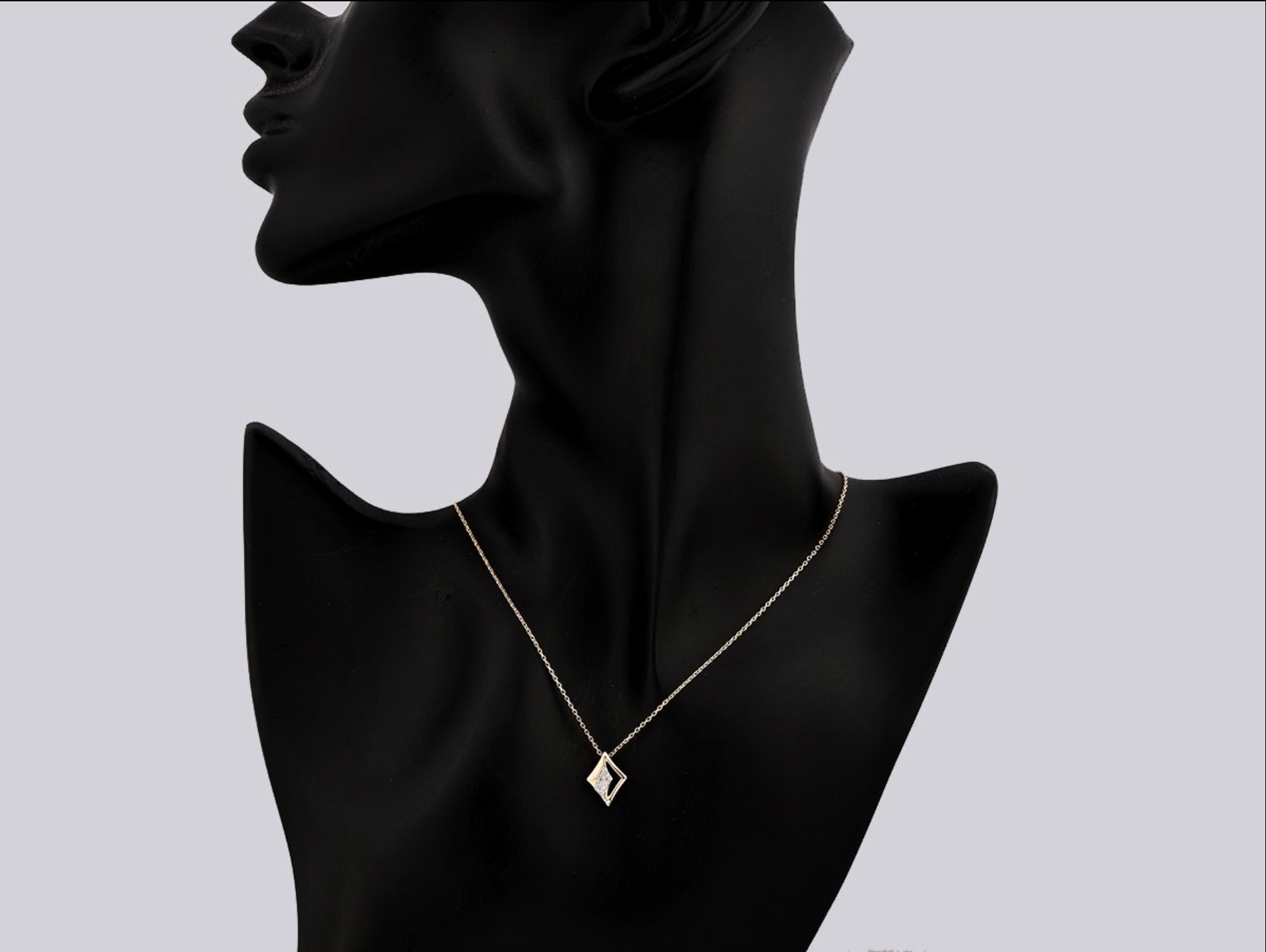 Halskette mit Anhänger – 14 Karat Gelbgold mit 0,05 ct Diamanten (natürlich)