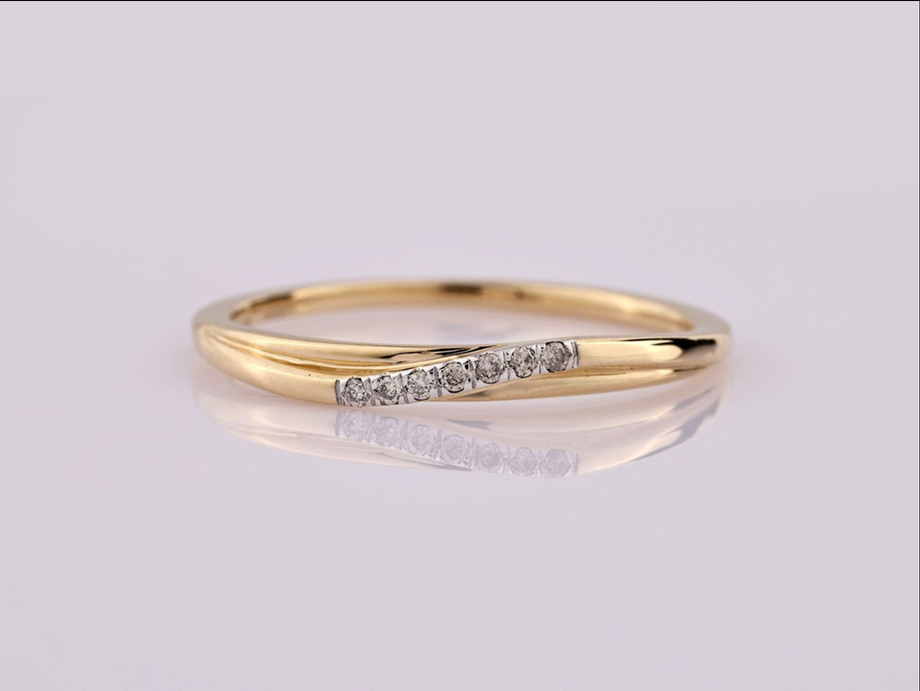 Ring – 14 Karat Gelbgold mit 0,03 ct Diamanten (natürlich)