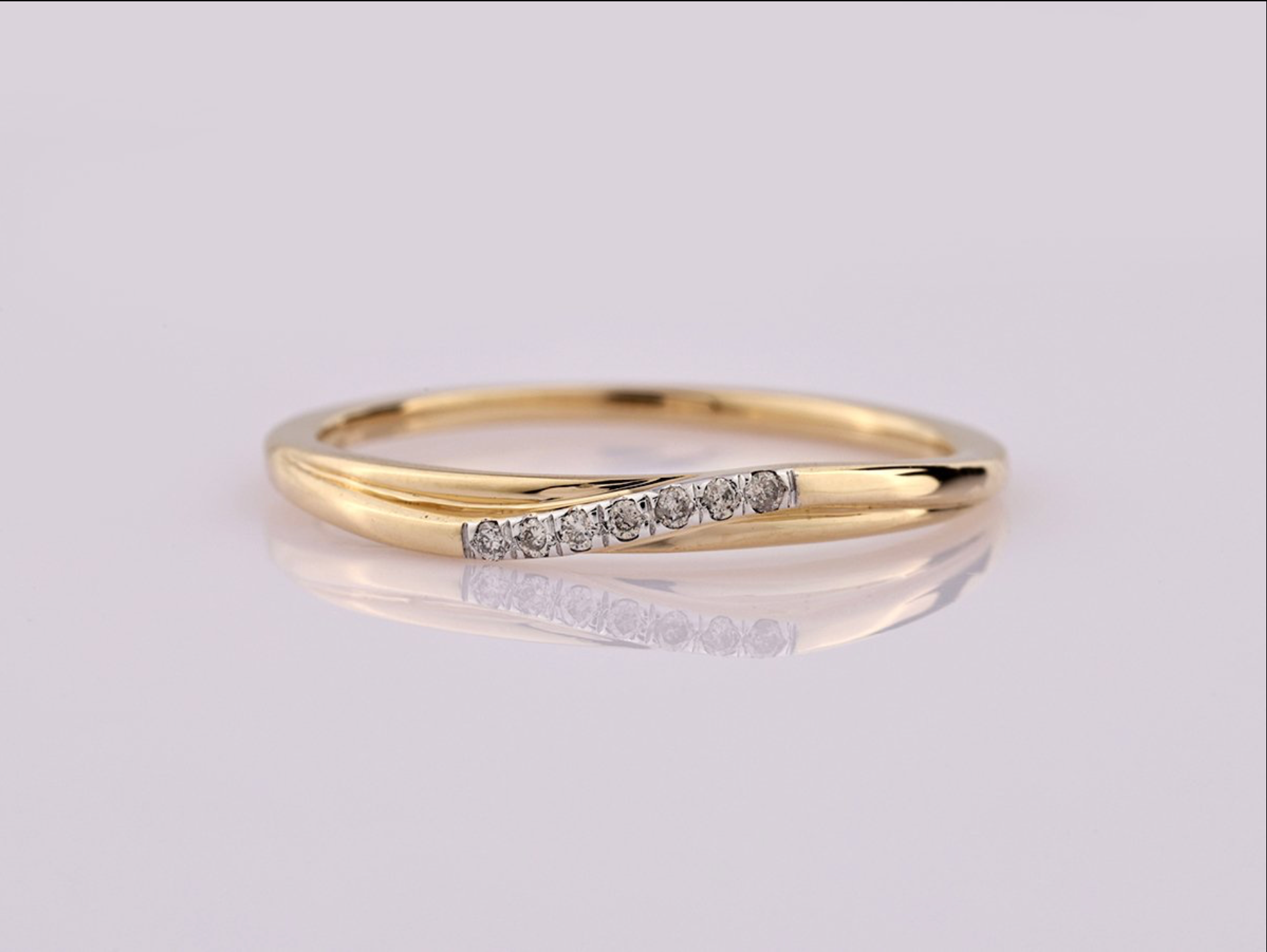 Ring – 14 Karat Gelbgold mit 0,03 ct Diamanten (natürlich)