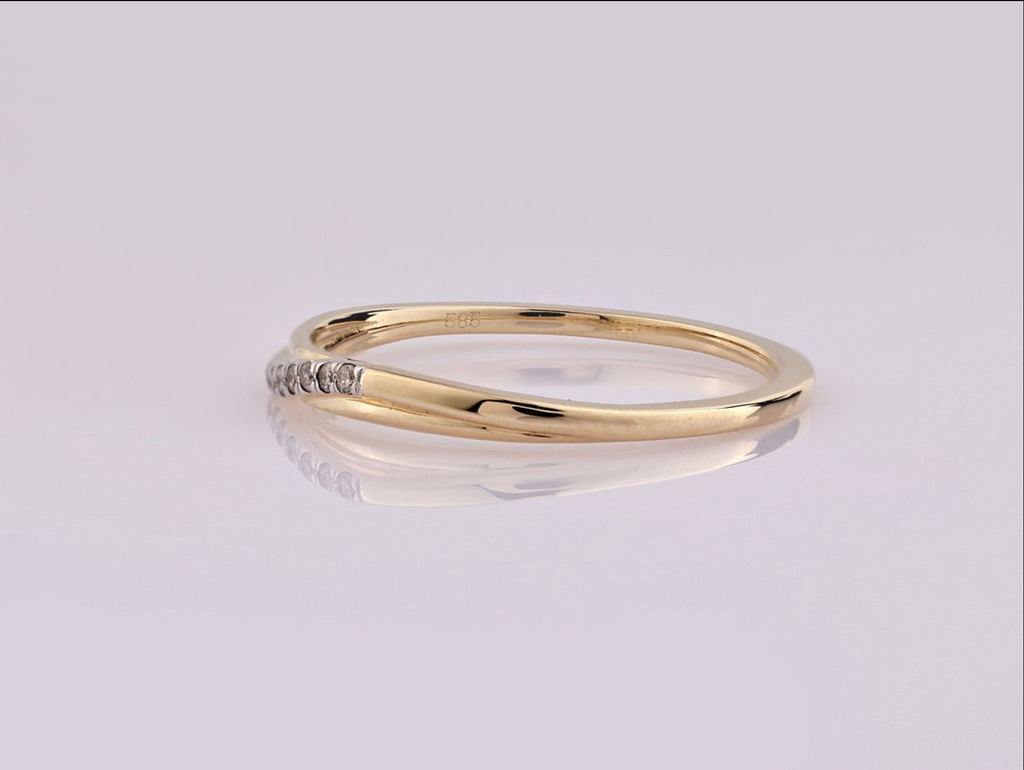 Ring – 14 Karat Gelbgold mit 0,03 ct Diamanten (natürlich)