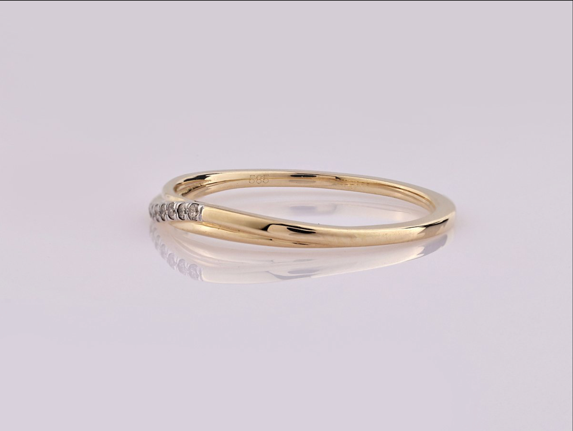 Ring – 14 Karat Gelbgold mit 0,03 ct Diamanten (natürlich)