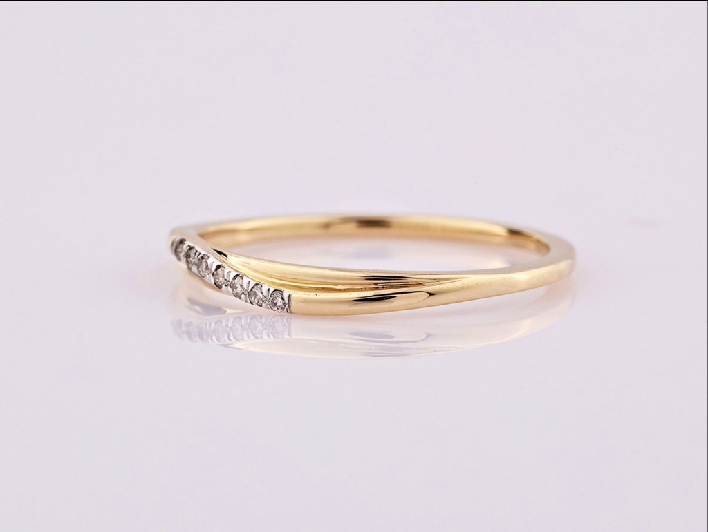 Ring – 14 Karat Gelbgold mit 0,03 ct Diamanten (natürlich)