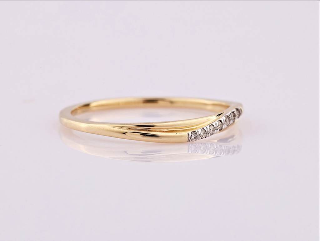 Ring – 14 Karat Gelbgold mit 0,03 ct Diamanten (natürlich)