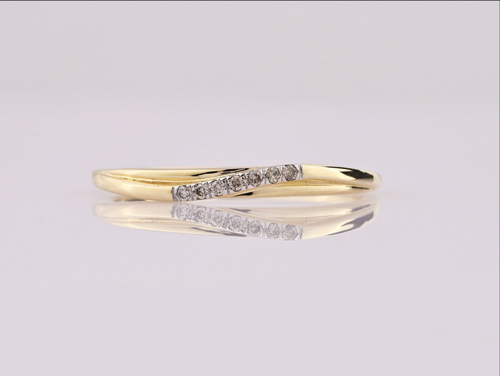 Ring – 14 Karat Gelbgold mit 0,03 ct Diamanten (natürlich)