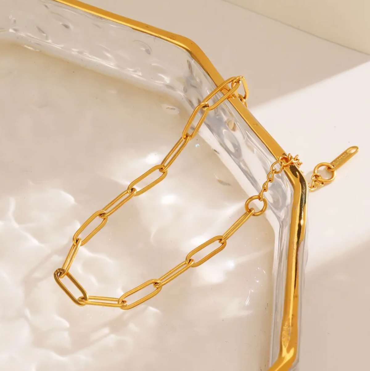 Armband aus Edelstahl - Goldoptik - Ankerkette