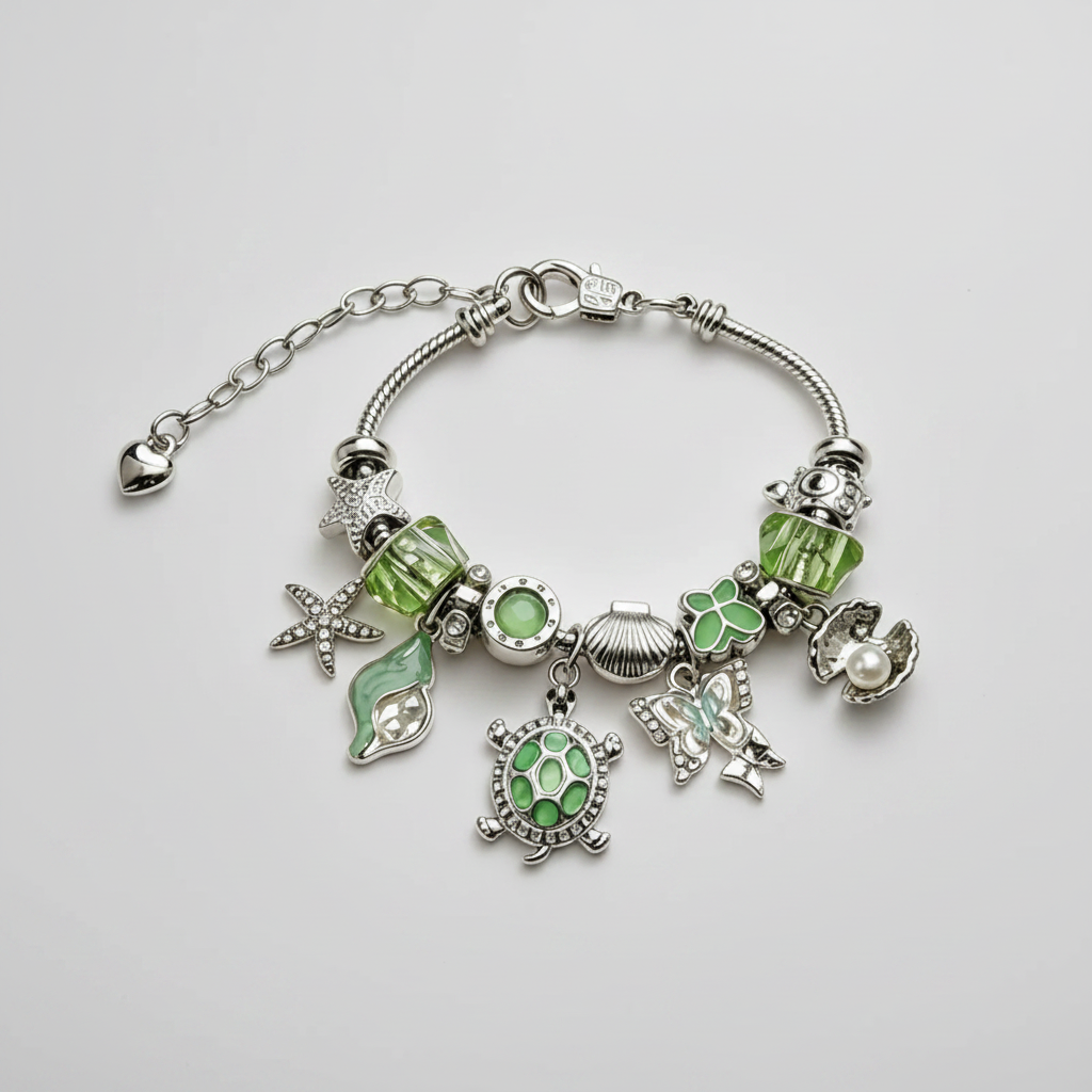 Armband mit Charms Anhängern aus Edelstahl