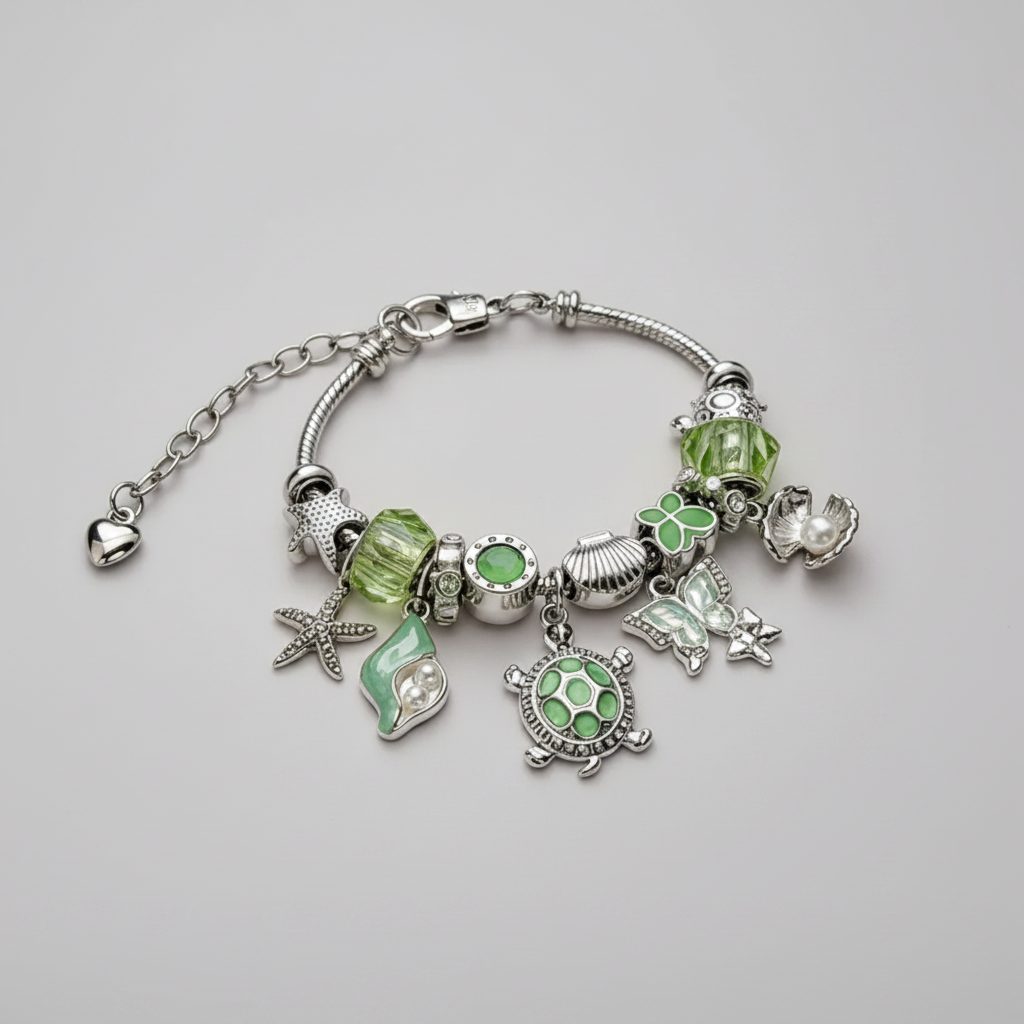 Armband mit Charms Anhängern aus Edelstahl