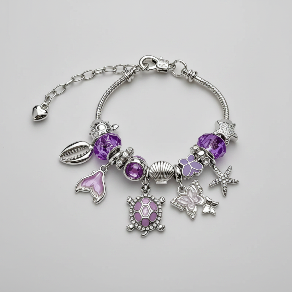 Armband mit Charms Anhängern aus Edelstahl