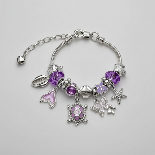 Armband mit Charms Anhängern aus Edelstahl