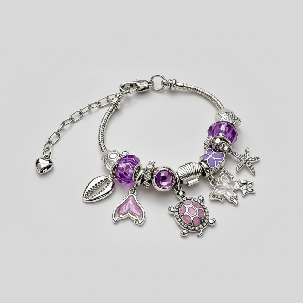 Armband mit Charms Anhängern aus Edelstahl