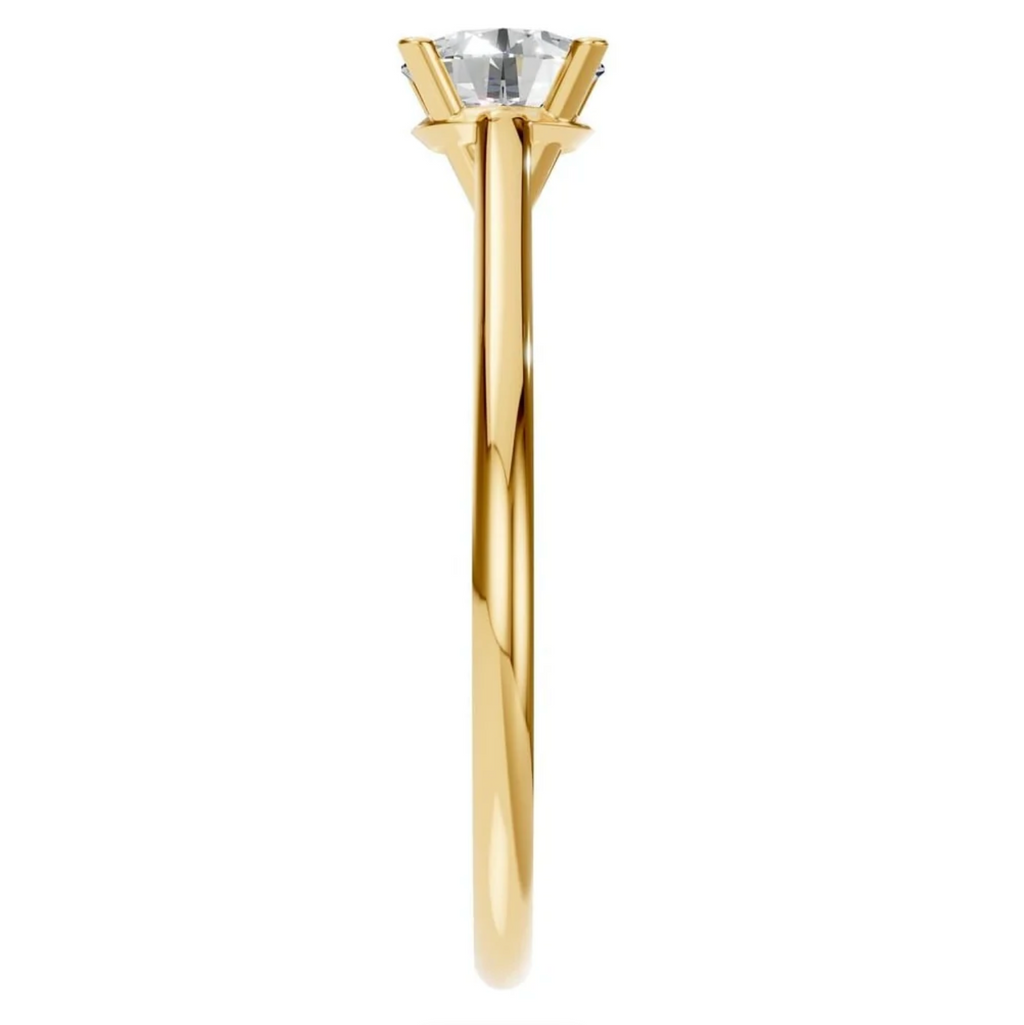 Natürlicher Diamant / Antragsring / 0,5 ct - Solitair / Gelb- und Weißgold / High Set
