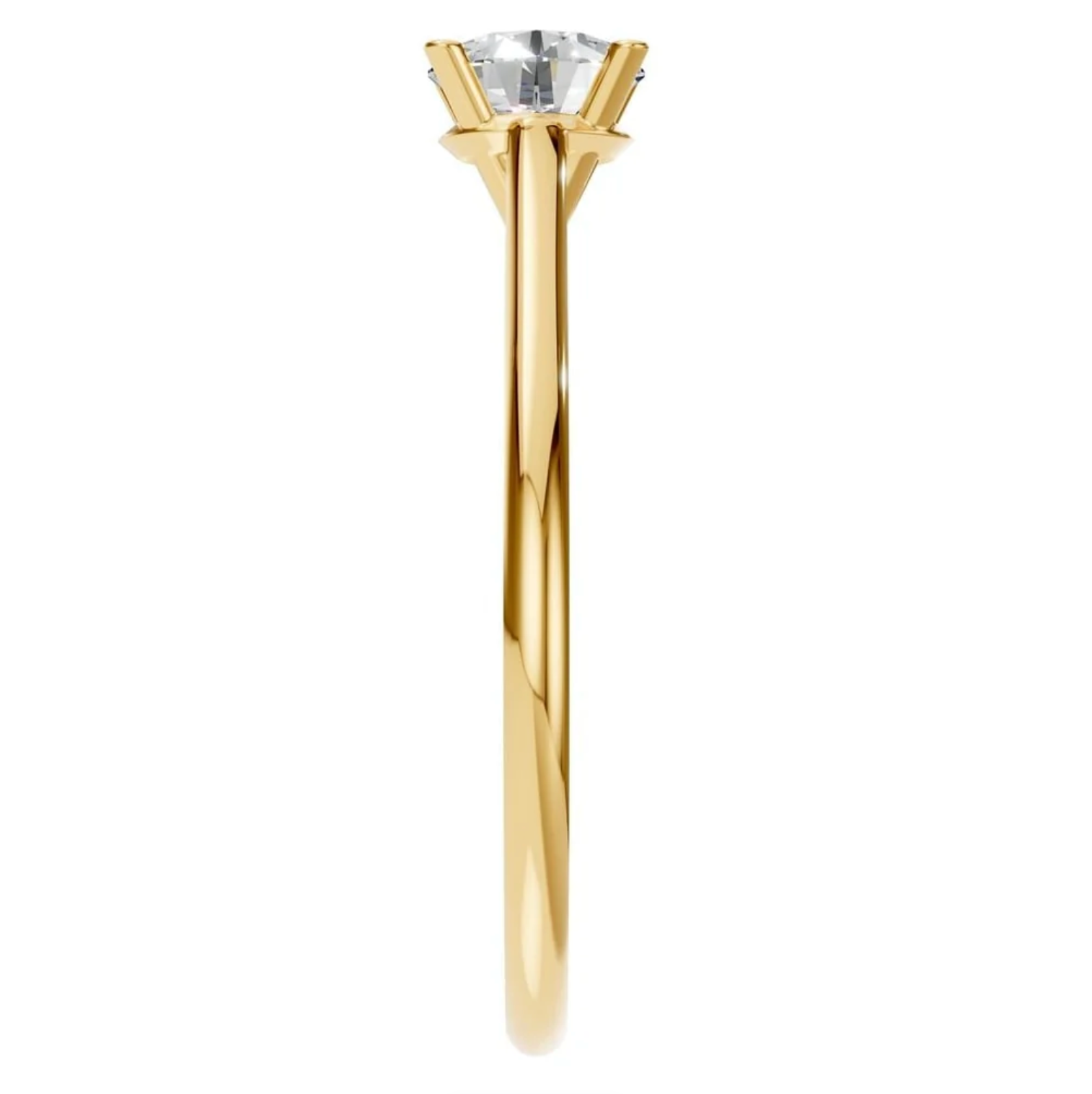Natürlicher Diamant / Antragsring / 0,5 ct - Solitair / Gelb- und Weißgold / High Set