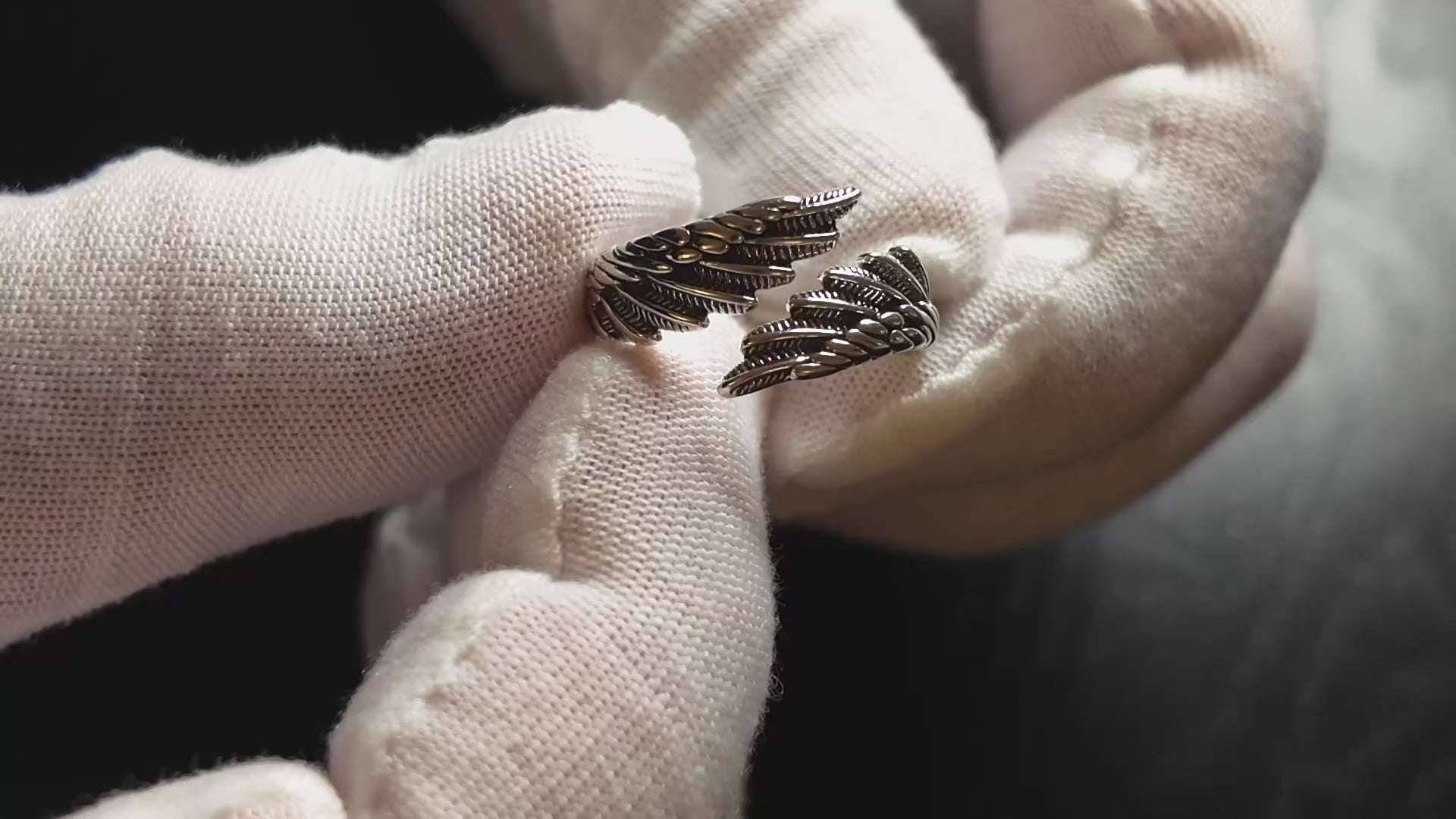 Ring mit Flügeldesign - Flügelring - 925 Silberbeschichtung - Innen aus Kupfer - Größe ist verstellbar